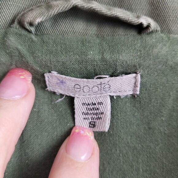 Ecote Womens Olive Cotton Long Sleeve Button Front Military Jacket Size Small - Picture 6 of 10